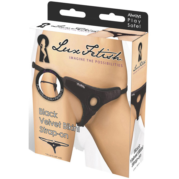Black Velvet Bikini Strap-On
