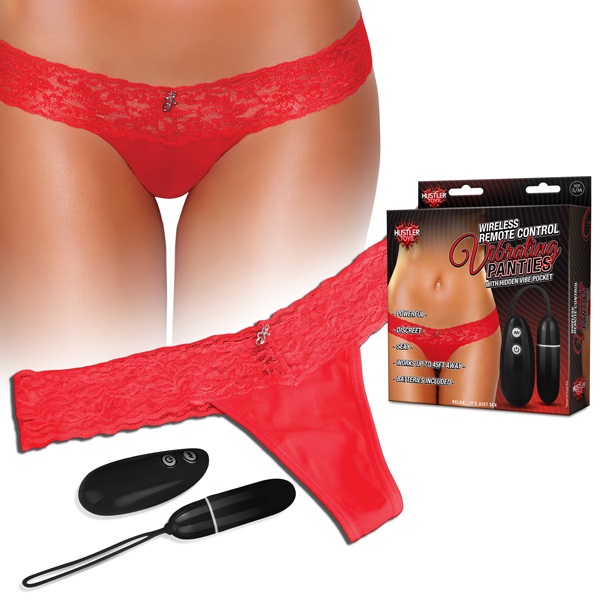 Wireless Remote Control Vibrating Panties M/L Red