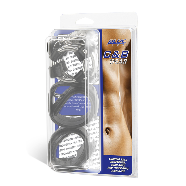 Locking Ball Stretcher Cock Ring And Three-Ring Cock Cage
