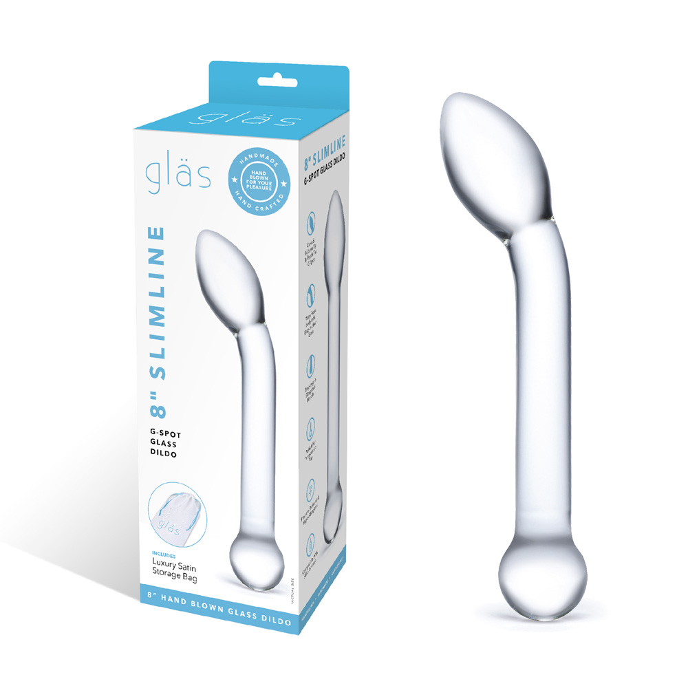 8" Slimline G-Spot Glass Dildo