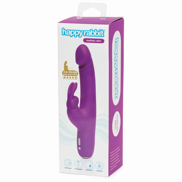Happy Rabbit Slimline Realistic Purple Happy Rabbit Slimline Realistic Purple