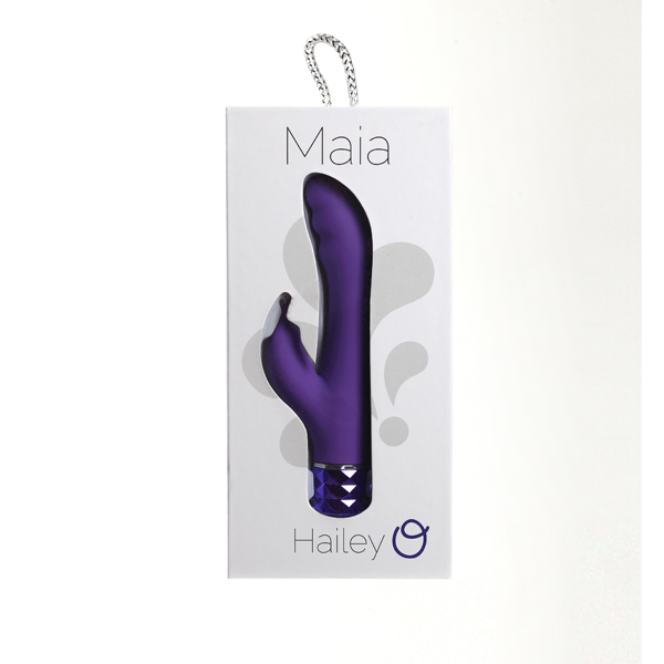 Hailey Rechargable Silicone Rabbit Vibe Neon Purple