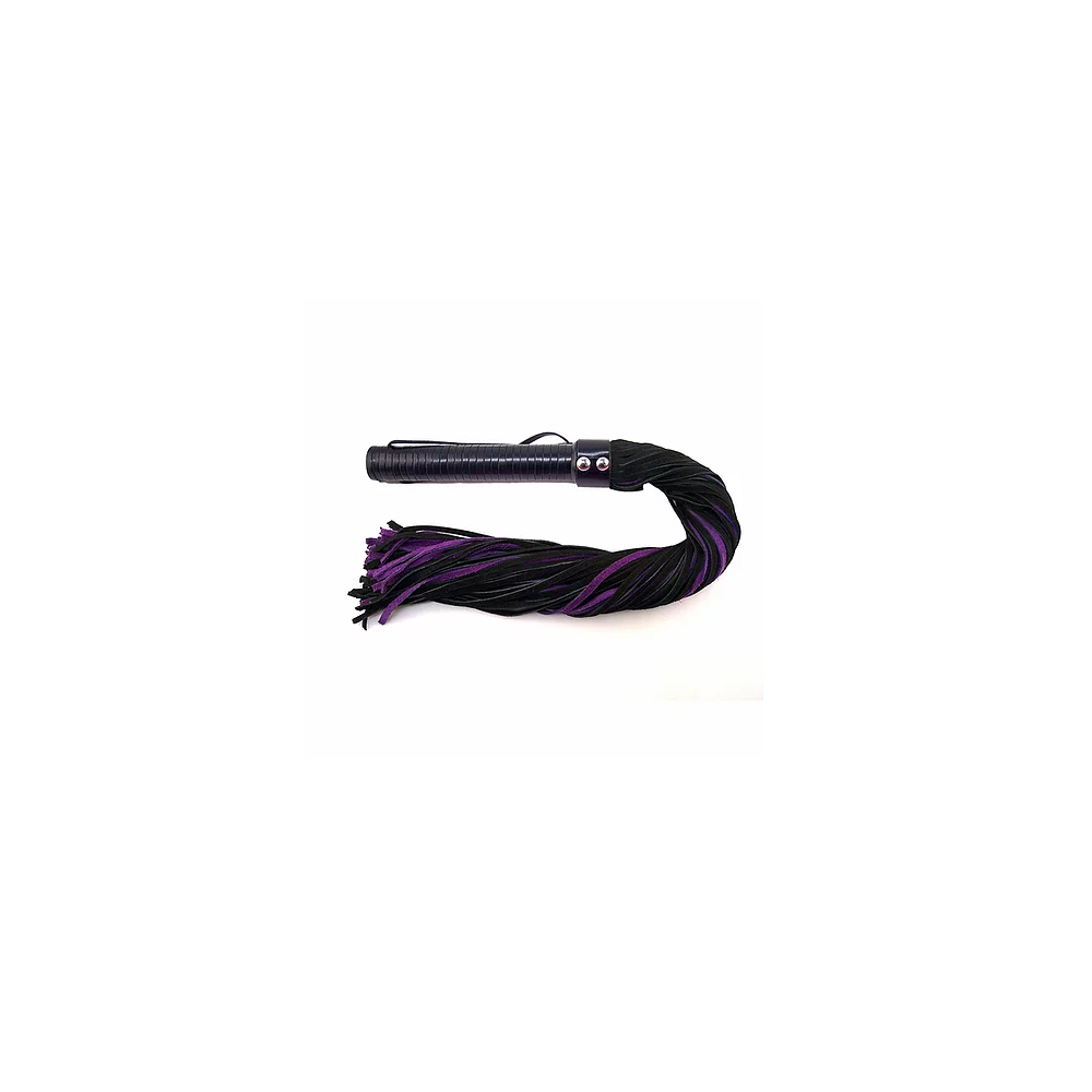Long Suede Flogger With Leather Handle Black/Purple