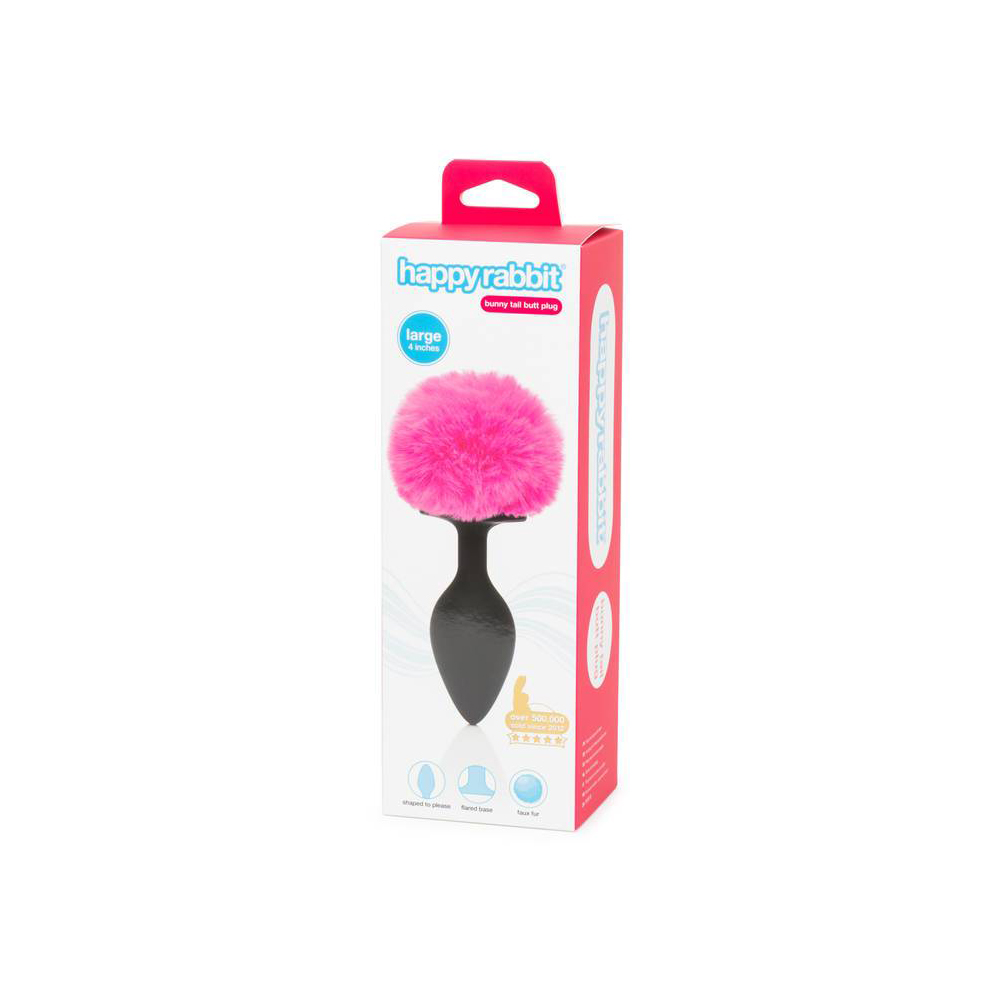 Happy Rabbit Non Vibrating Butt Plug Large Black/Pink