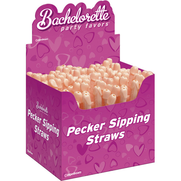 Bachelorette Party Favors Pecker Sipping Straws Display