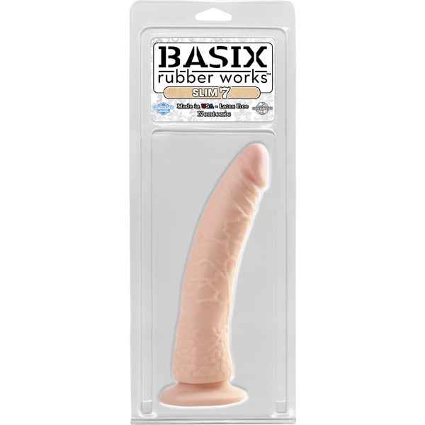Basix Rubber Works Slim 7" with Suction Cup Flesh