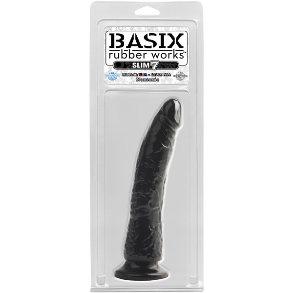 Basix Rubber Works Slim 7" with Suction Cup Black