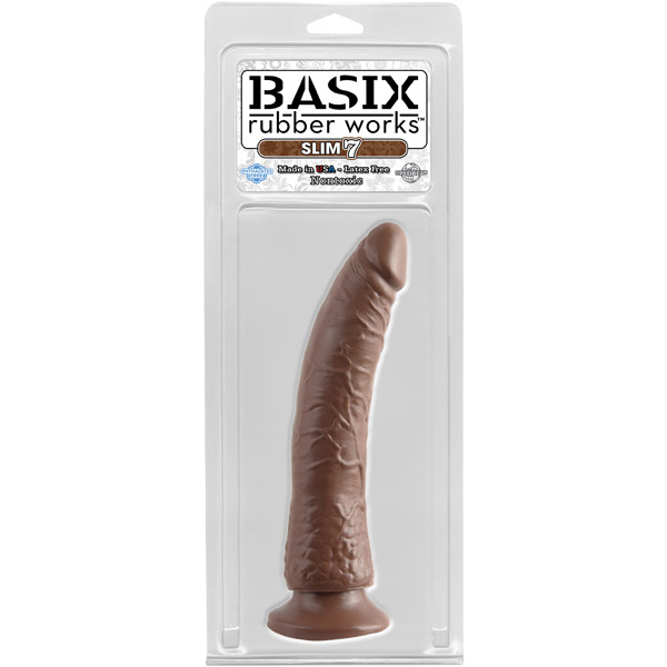 Basix Rubber Works Slim 7" with Suction Cup Brown