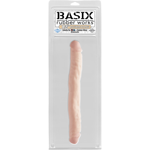 Basix Rubber Works 12" Double Dong Flesh