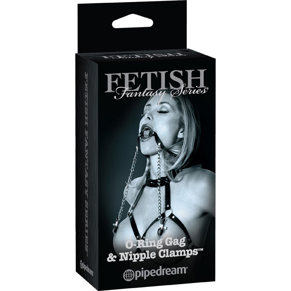 Fetish Fantasy Series Limited Edition O-Ring Gag & Nipple Clamps Black