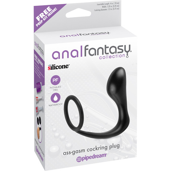 Anal Fantasy Collection Ass-Gasm Cockring Plug Black