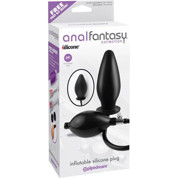 Anal Fantasy Collection Inflatable Silicone Plug Black