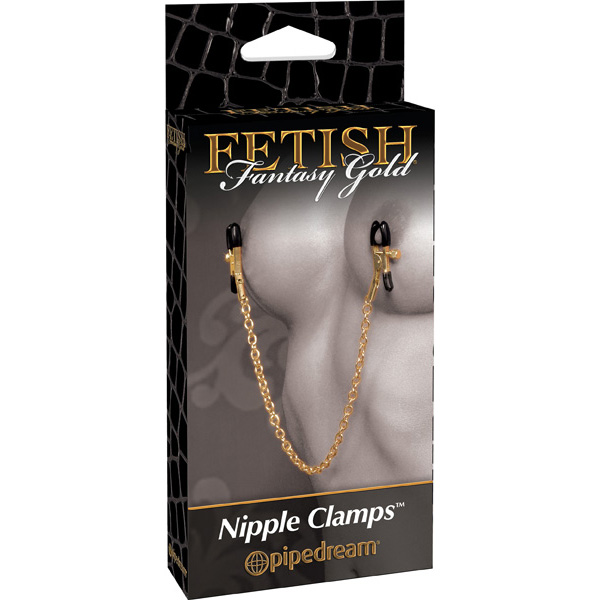 Fetish Fantasy Gold Chain Nipple Clamps Gold