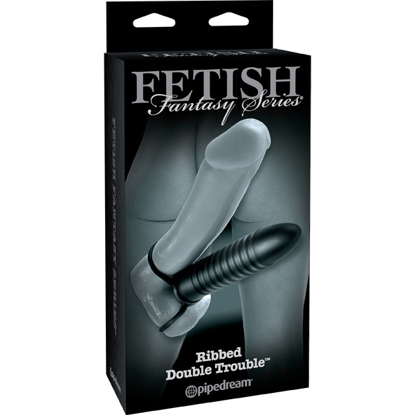 Fetish Fantasy Limited Edition Ribbed Double Trouble Black