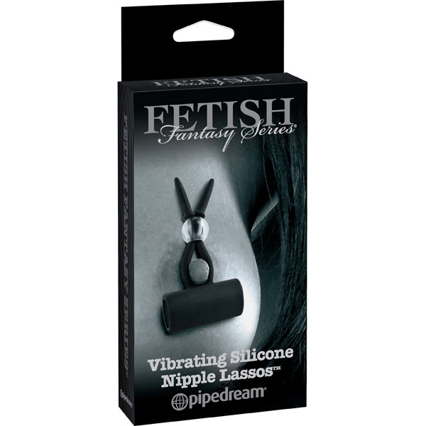 Fetish Fantasy Limited Edition Vibrating Silicone Nipple Lassos Black