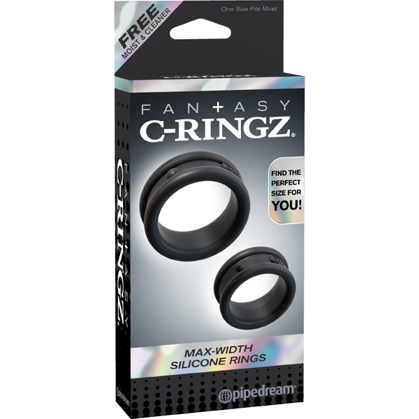 Fantasy C-Ringz Max-Width Silicone Rings Black