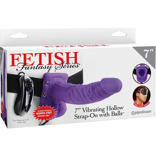Fetish Fantasy Series 7? Vibrating Hollow Strap-On with Balls Purple
