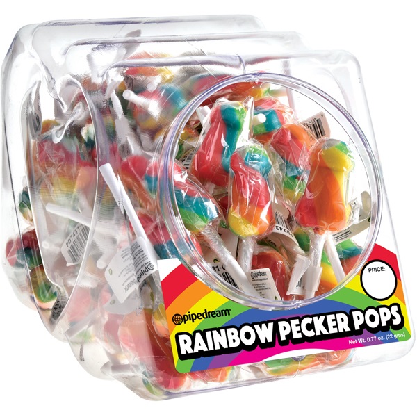 Rainbow Pecker Pops 72Ct Bowl