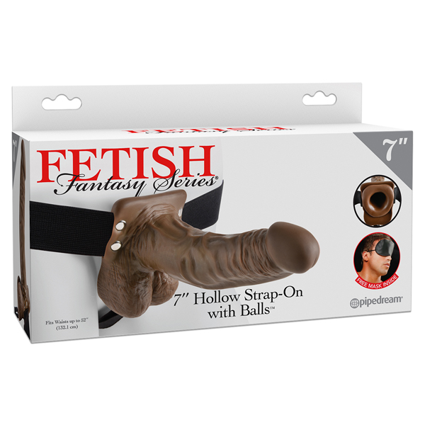 Fetish Fantasy Series 7" Hollow Strap-On With Balls Brown