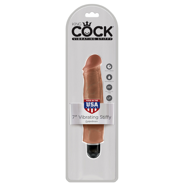 King Cock 7" Vibrating Stiffy Tan