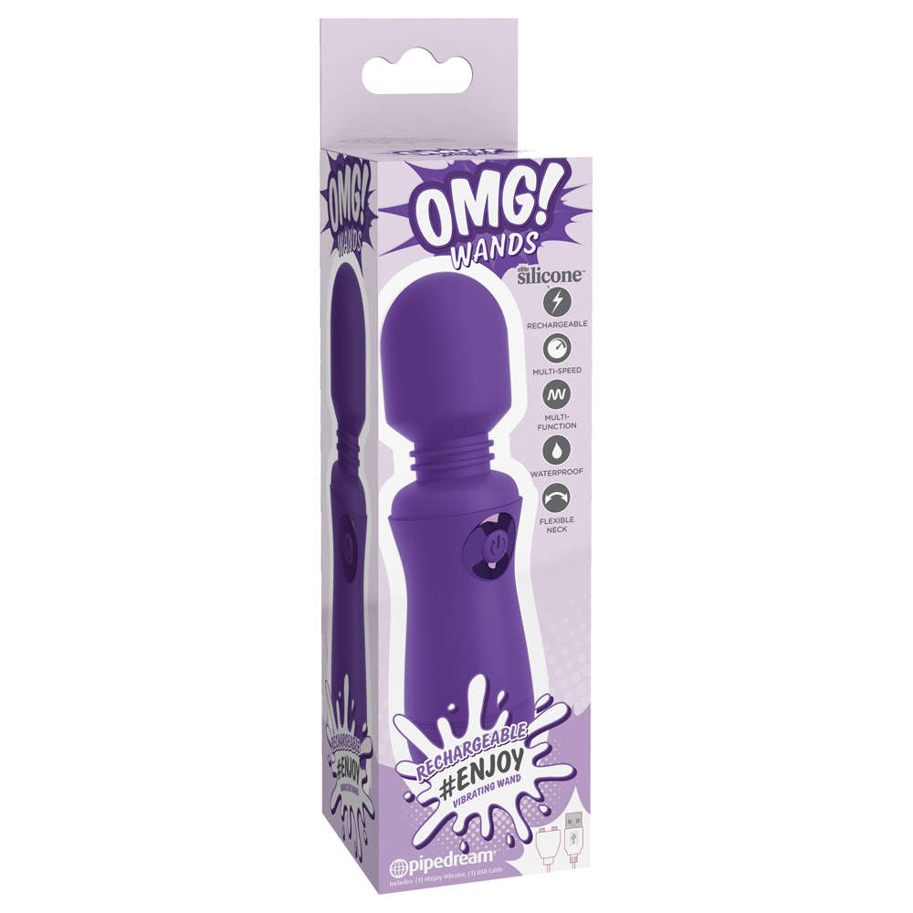 Omg! Wands #Enjoy Rechargeable Vibrating Wand Purple