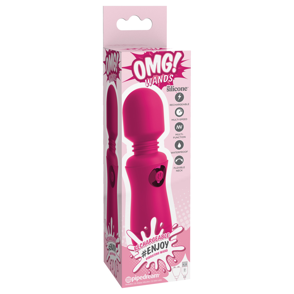 Omg! Wands #Enjoy Rechargeable Vibrating Wand Fuchsia
