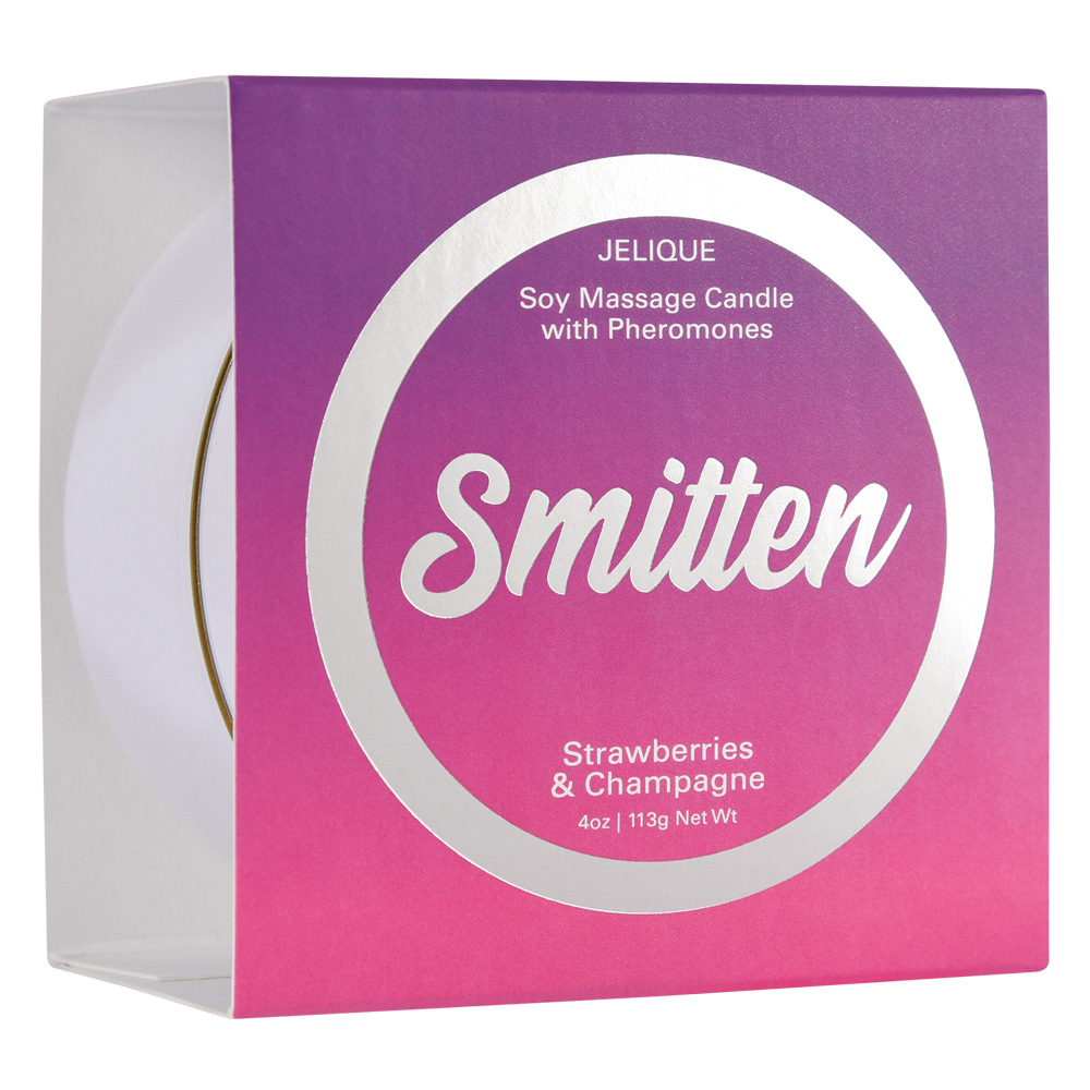 Massage Candle With Pheromones Smitten Strawberry & Champagne 4 oz.