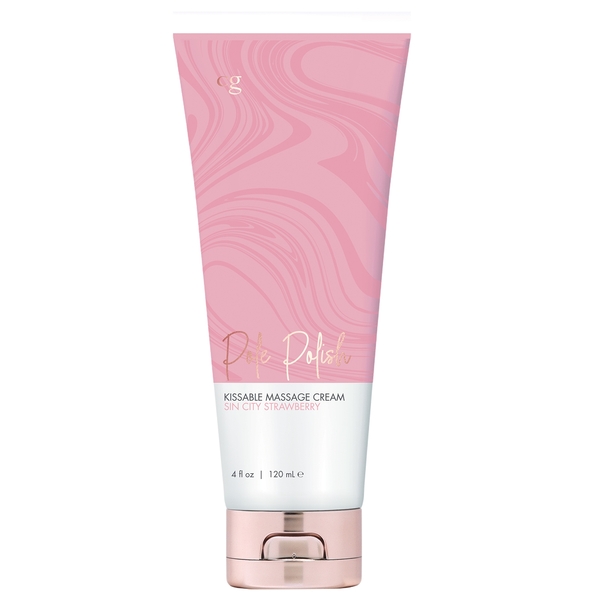 CG Pole Polish Kissable Massage Cream Sin City Strawberry 4 oz.