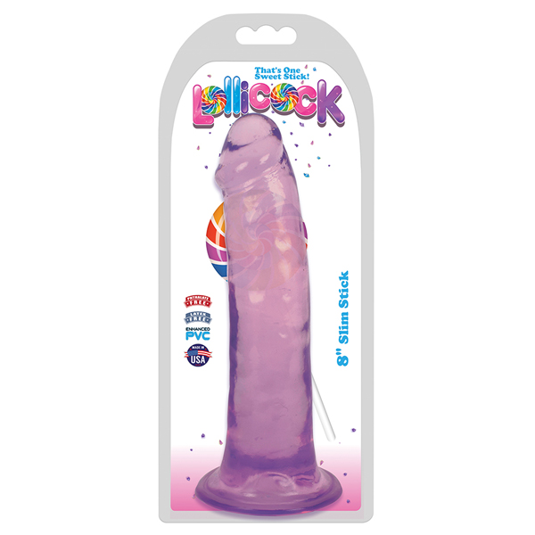 Lollicock 8" Slim Stick Grape Ice