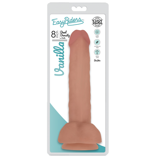 Easy Riders 8" Slim Bioskin Dong With Balls Vanilla