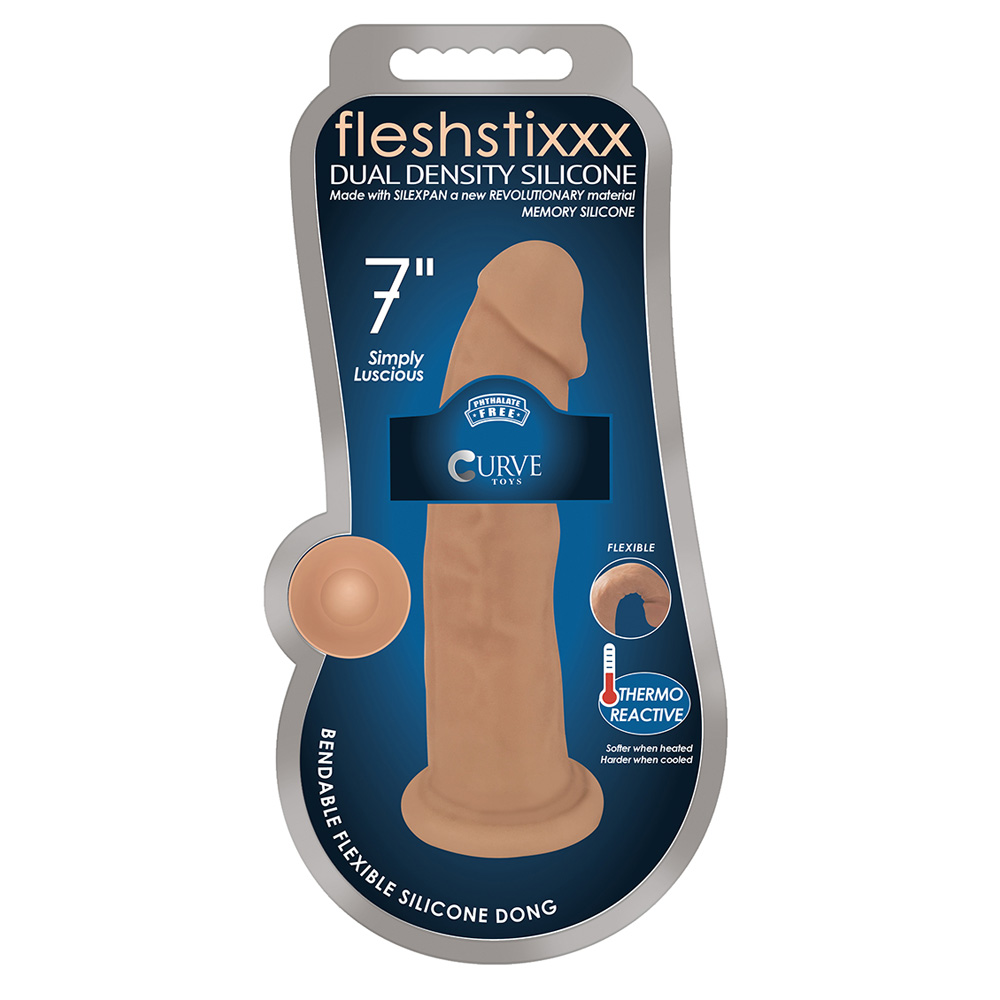 Fleshstixxx 7" Silicone Dildo No Balls Latte