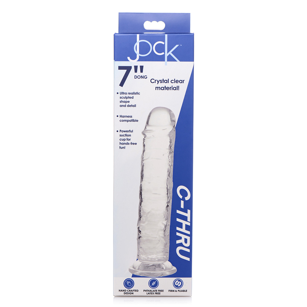 Jock C-Thru Slim 7" Clear Tpe Dildo