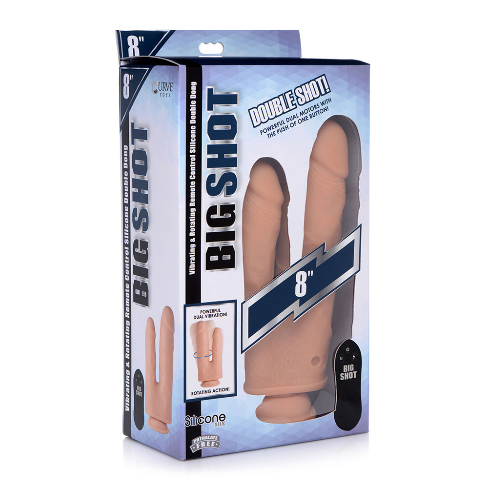 Big Shot 8" Double Shot Liquid Silicone Double Penetration Dildo