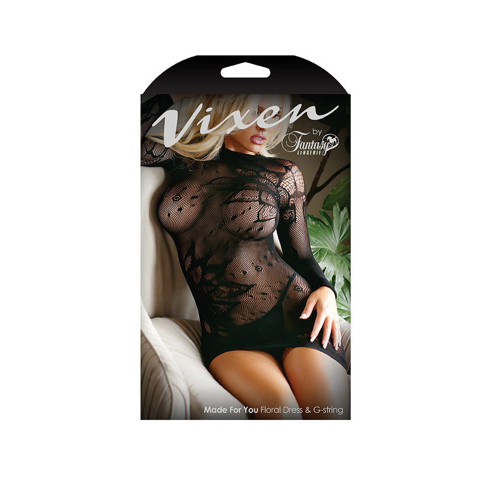 Made For You Floral Dress & G-String Os/Xl