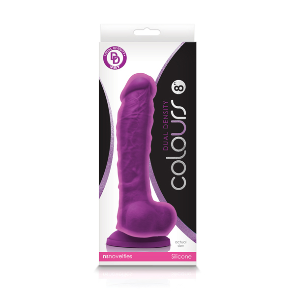 Colours Dual Density 8" Dildo Purple