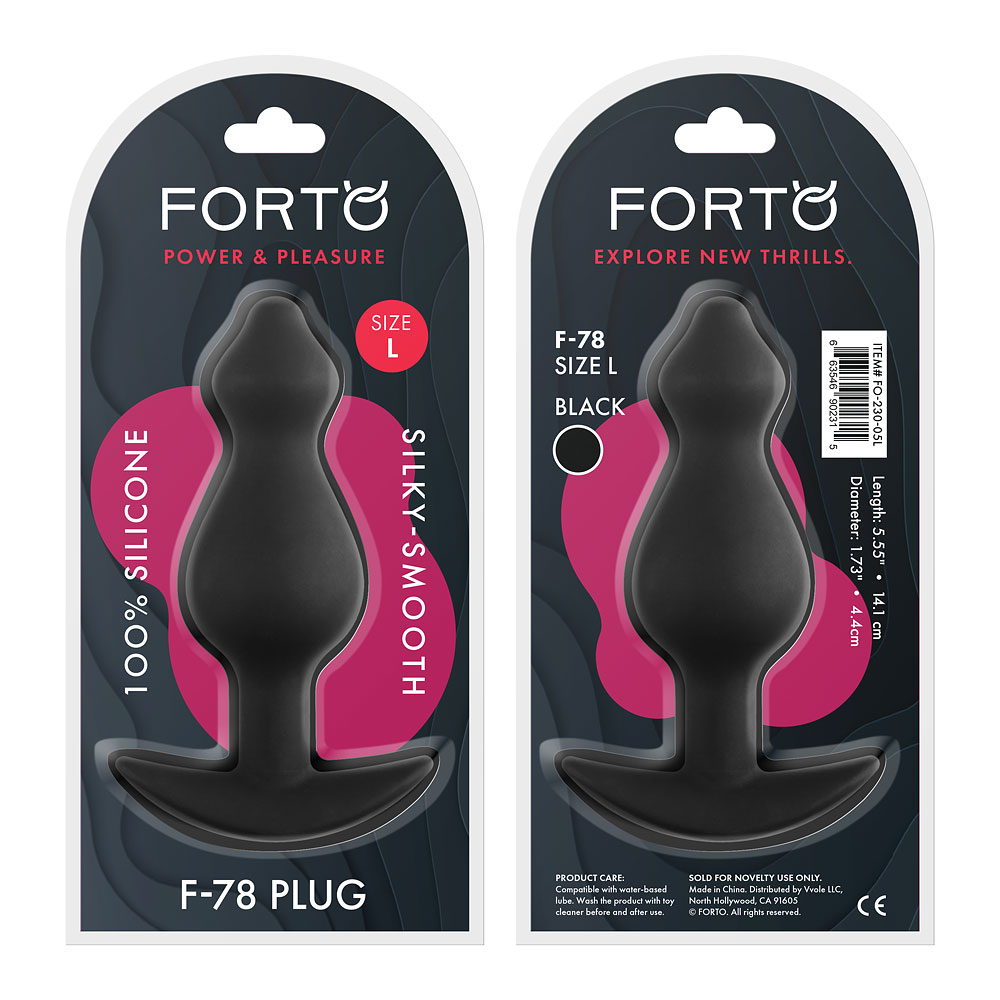 F-78: Pointee 100% Silicone Plug Large Black F-78: Pointee 100% Silicone Plug Large Black