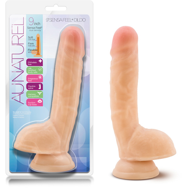 Au Naturel 9" Sensa Feel Dildo Beige