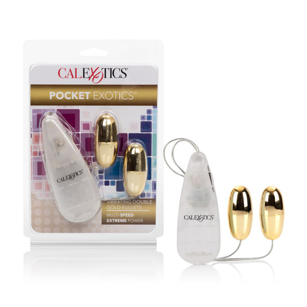 Pocket Exotics Vibrating Double Gold Bullets Gold Pocket Exotics Vibrating Double Gold Bullets Gold