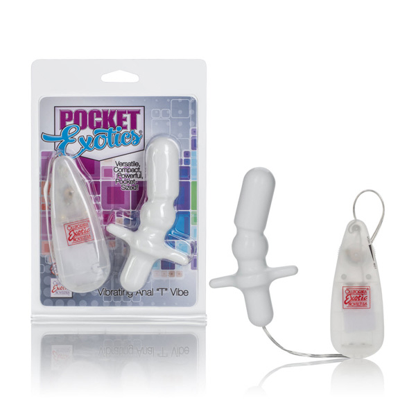 Pocket Exotics Vibrating Anal "T" Vibe Gray