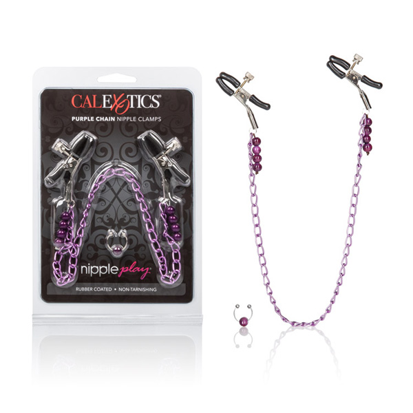 Nipple Play Purple Chain Nipple Clamps Black Nipple Play Purple Chain Nipple Clamps Black