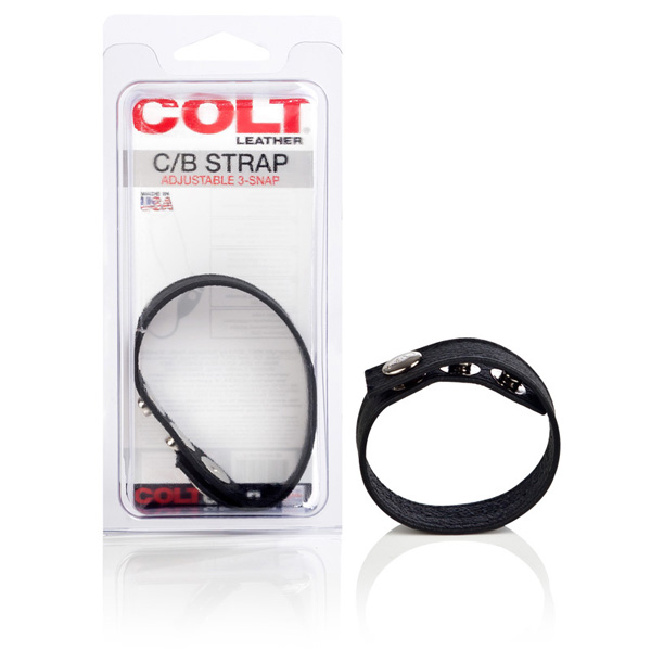 Colt Leather C/B Strap Adjustable 3-Snap Black