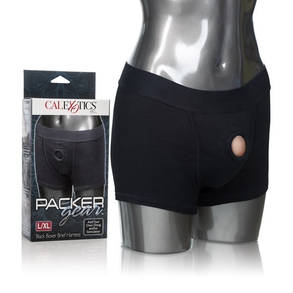 Packer Gear Black Boxer Brief Harness L/Xl