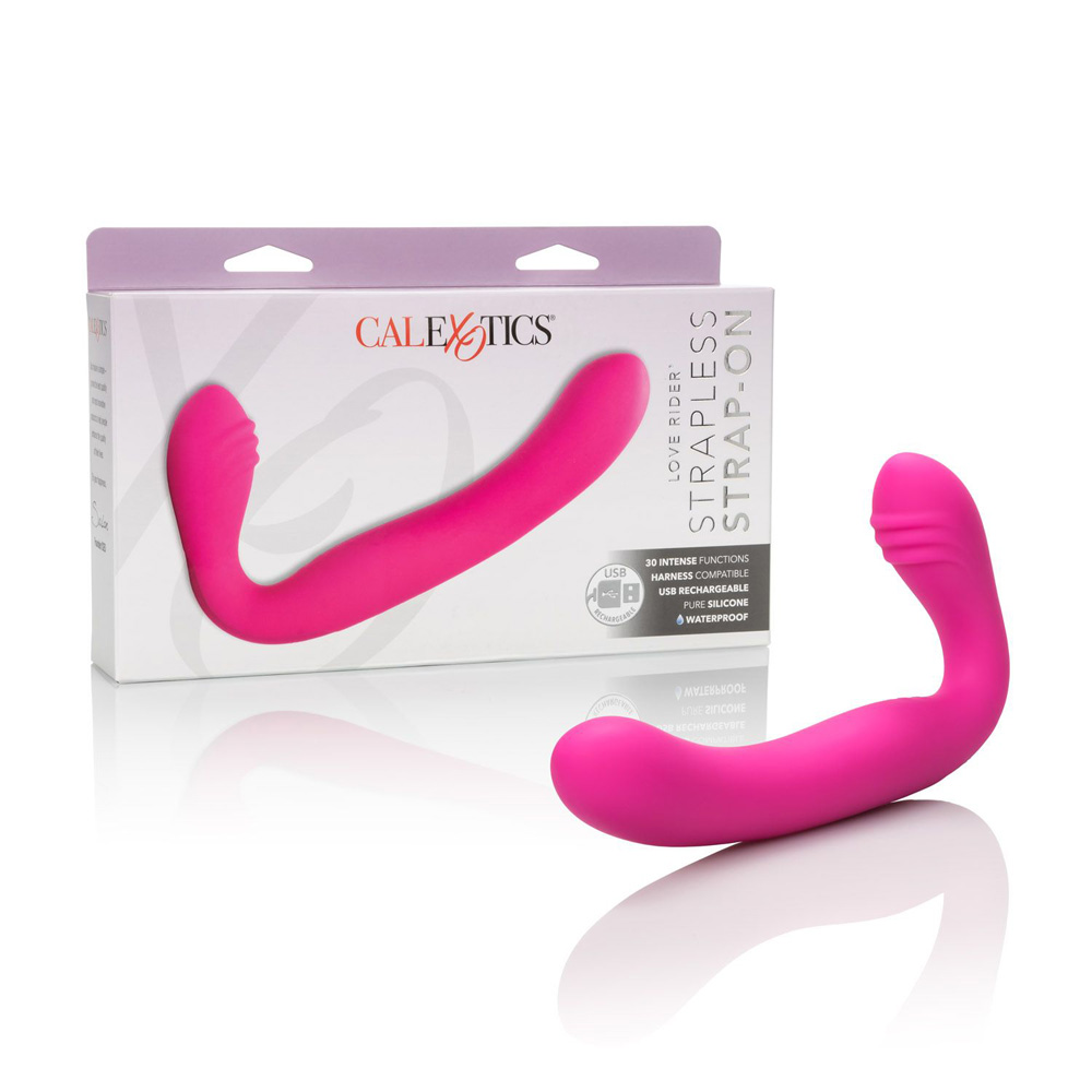 Rechargeable Silicone Love Rider Strapless Strap-On Pink