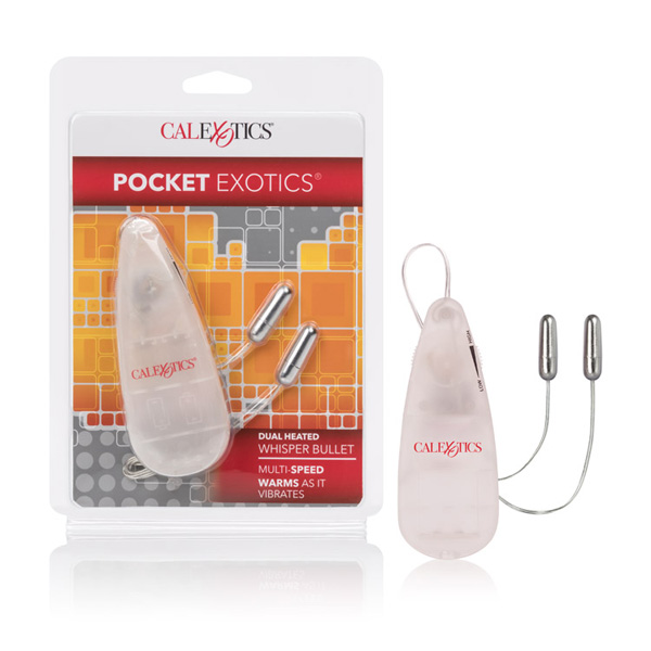 Pocket Exotics Dual Heated Whisper Bullets Silver