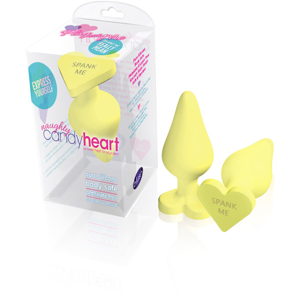 Play With Me Naughty Candy Heart Spank Me Yellow