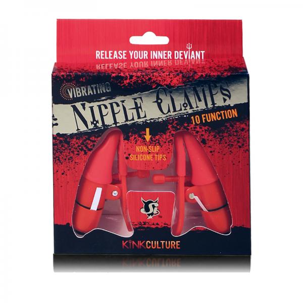 Vibrating Nipple Clamps Red