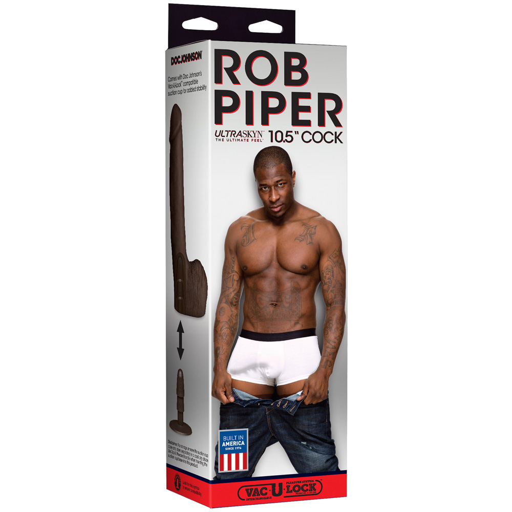 Signature Cocks Rob Piper Ultraskyn 10.5" Cock With Removable Vac-U-Lock Suction Cup Chocolate