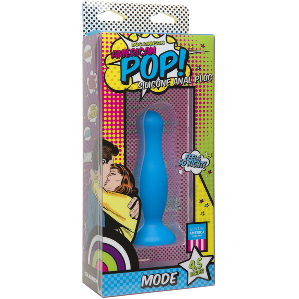 American Pop Mode Silicone Anal Plug 4.5" Blue