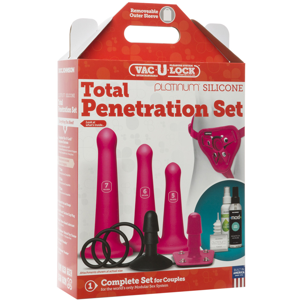 Vac-U-Lock Platinum Silicone Total Penetration Set Pink