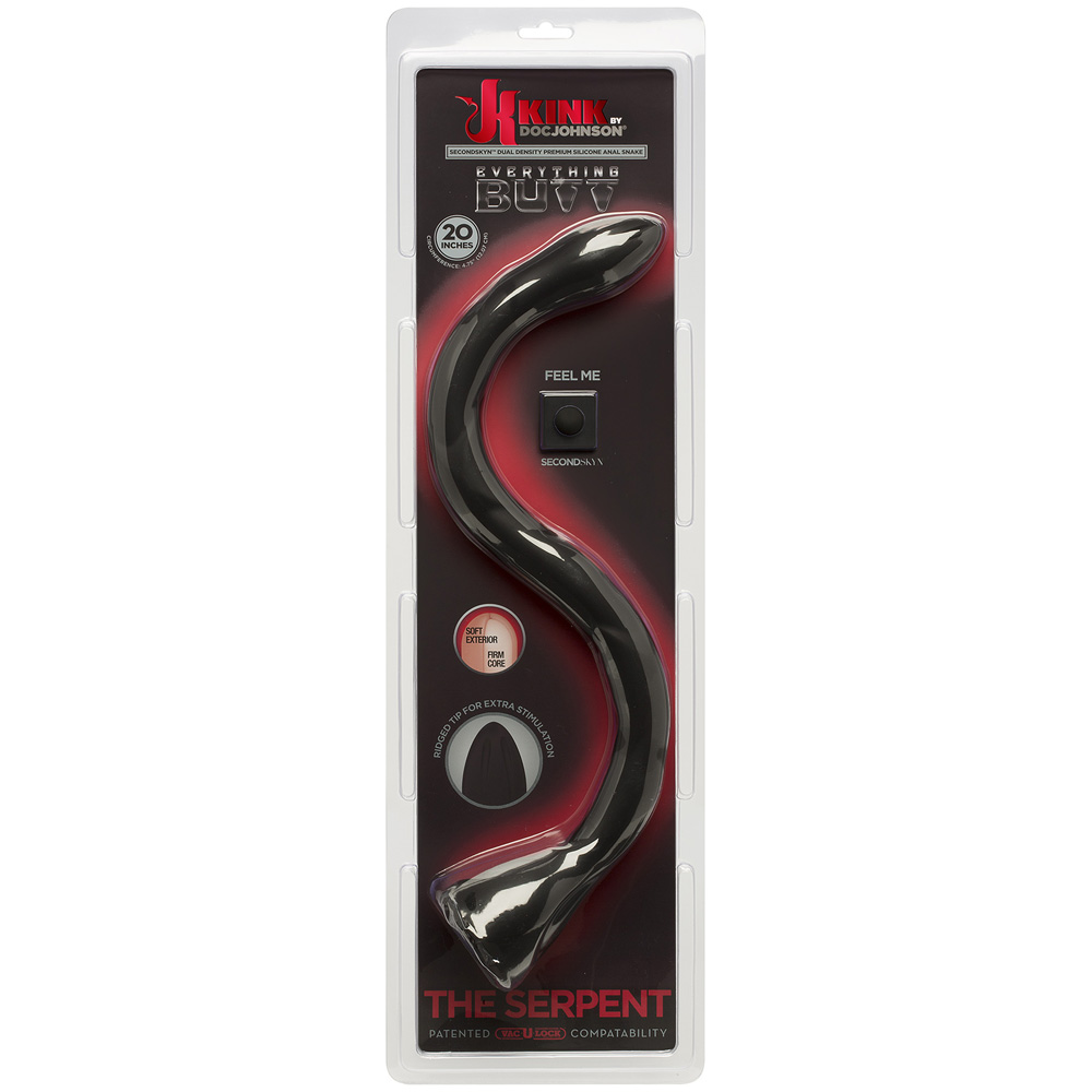 Kink The Serpent Dual Density Anal Snake In Secondskyn Silicone Black